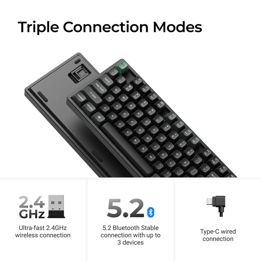 Keychron K2 Ultra (K2U-J1) ZMK Wireless 8K Mechanical Keyboard Red Switch (Hot-Swap) 75% Us Layout