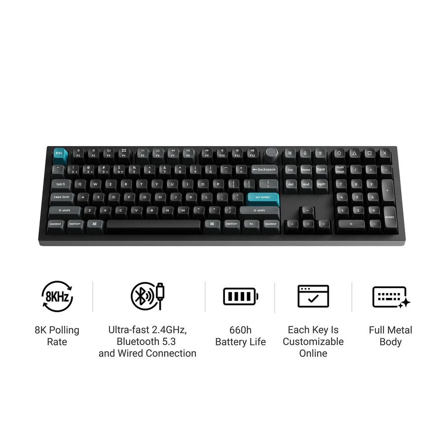 Keychron Q6 Ultra (Q6U-M1) ZMK RGB 8K Wireless Custom Mechanical Keyboard-Red Switch 100% US
