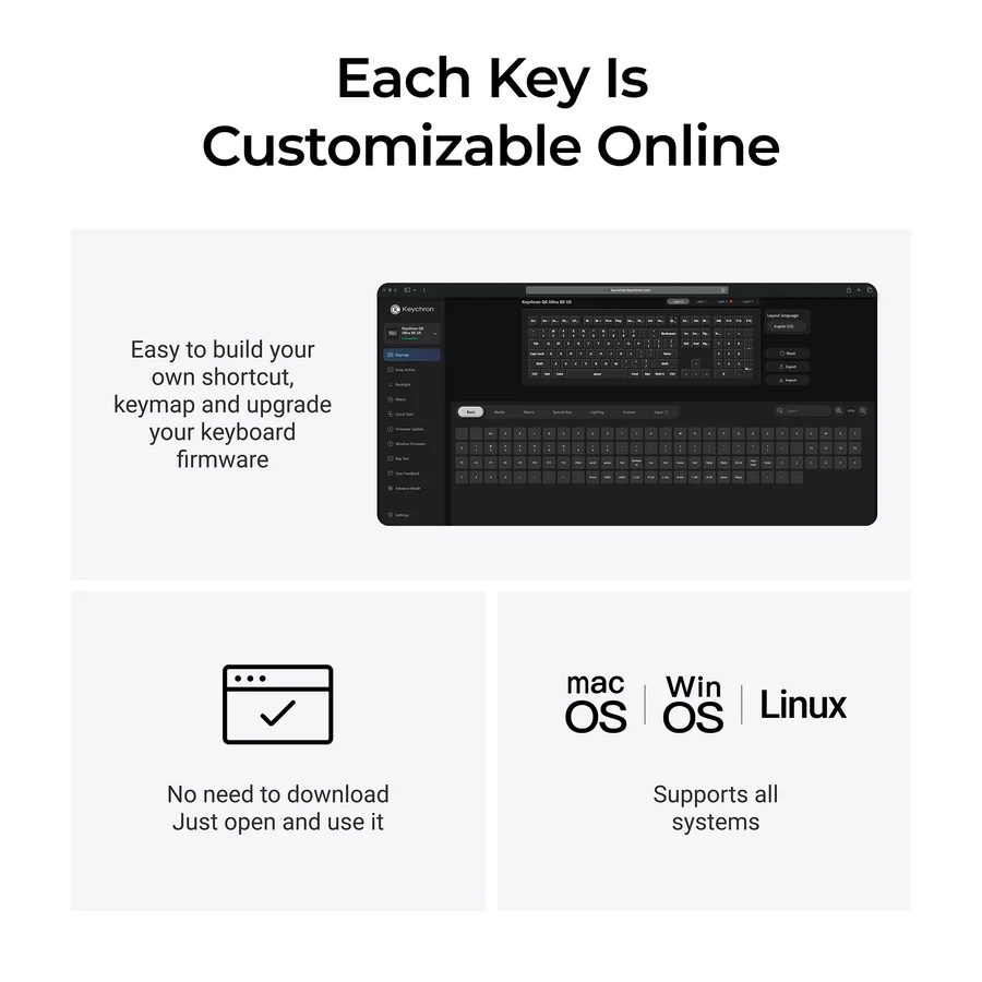 Keychron Q6 Ultra (Q6U-M1) ZMK RGB 8K Wireless Custom Mechanical Keyboard-Red Switch 100% US