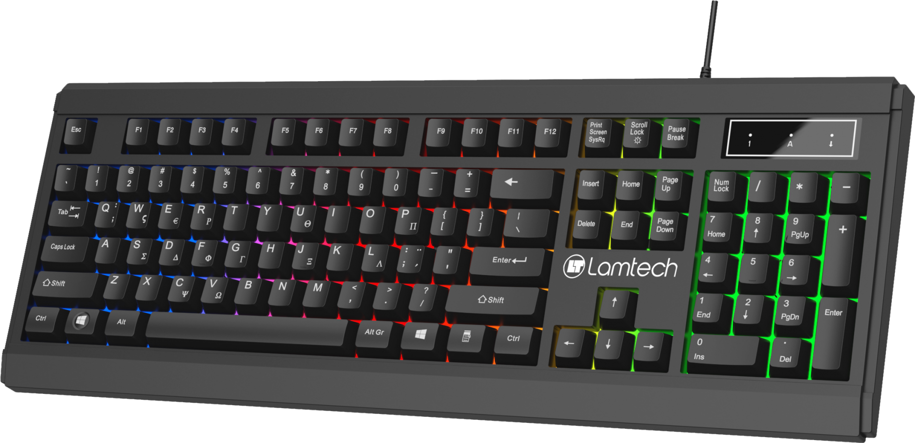 LAMTECH WIRED GR KEYBOARD WITH RAINBOW BACKLIGHT