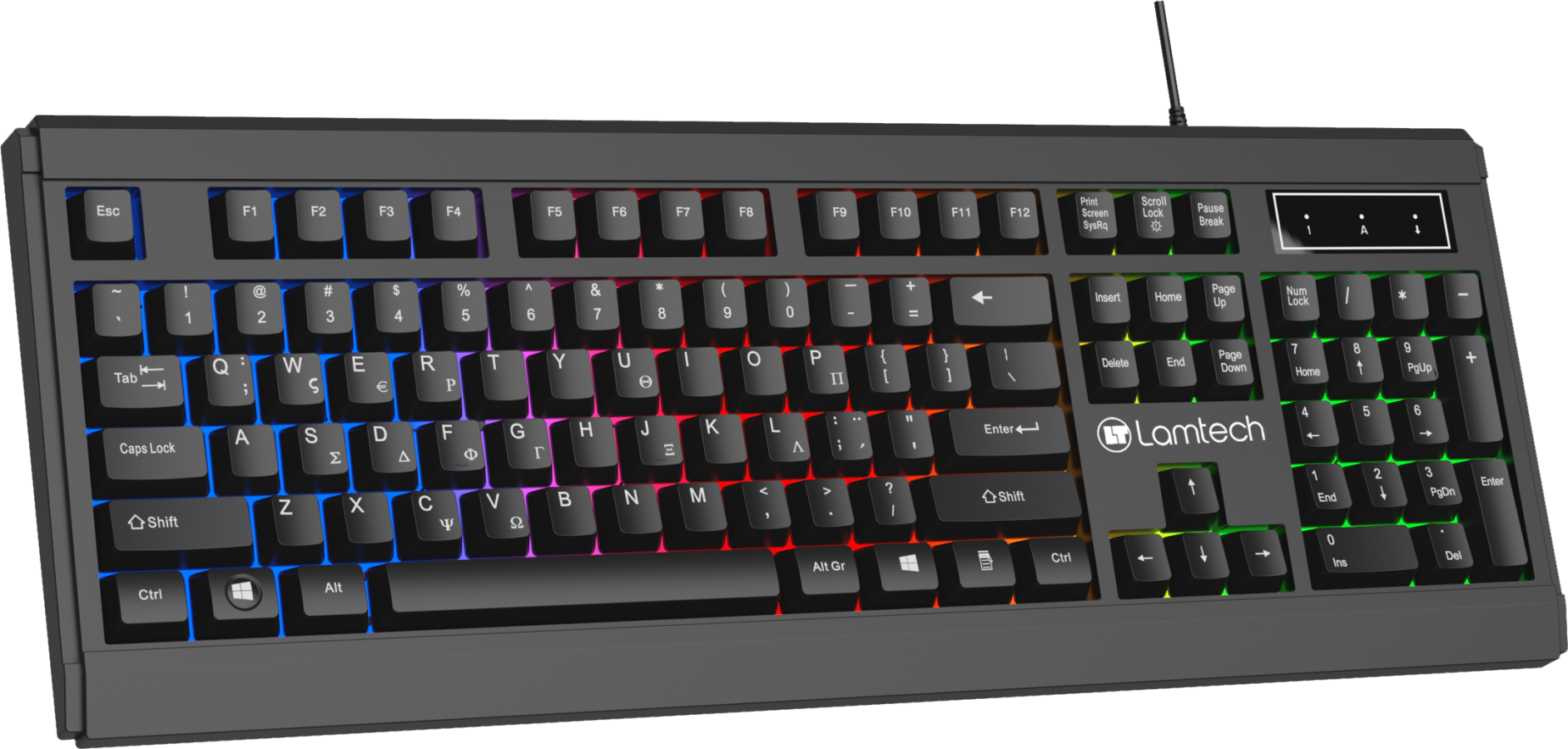 LAMTECH WIRED GR KEYBOARD WITH RAINBOW BACKLIGHT