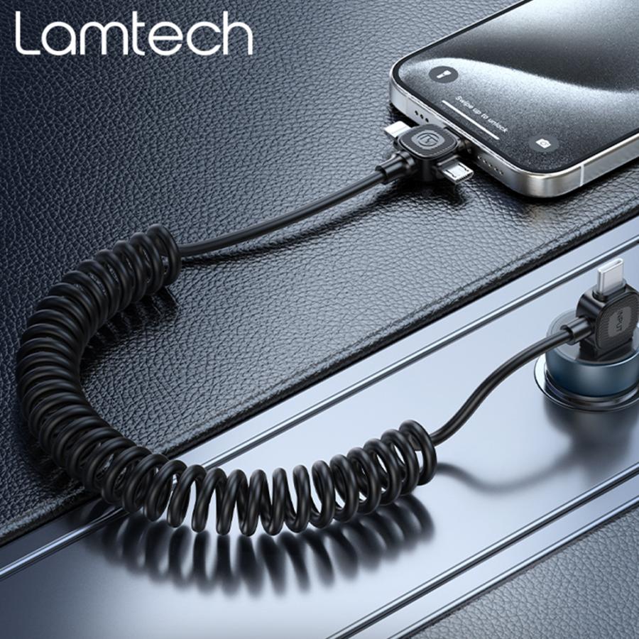 LAMTECH 6-IN-1 CHARGING CABLE TYPE-C/USB TO TYPE-C/LIGHTNING-MICRO-USB 3A 1.5M BLACK