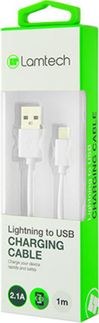 Lamtech Charging Cable for iPhone 1m (White) (LAM439881)