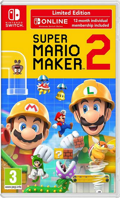 Super Mario Maker 2 Limited Edition + NSO + Stylus NSW NEW
