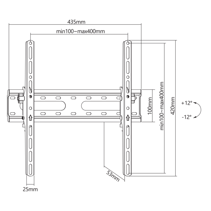 SBOX WALL MOUNT 32' - 70' VESA 400x400 MAX