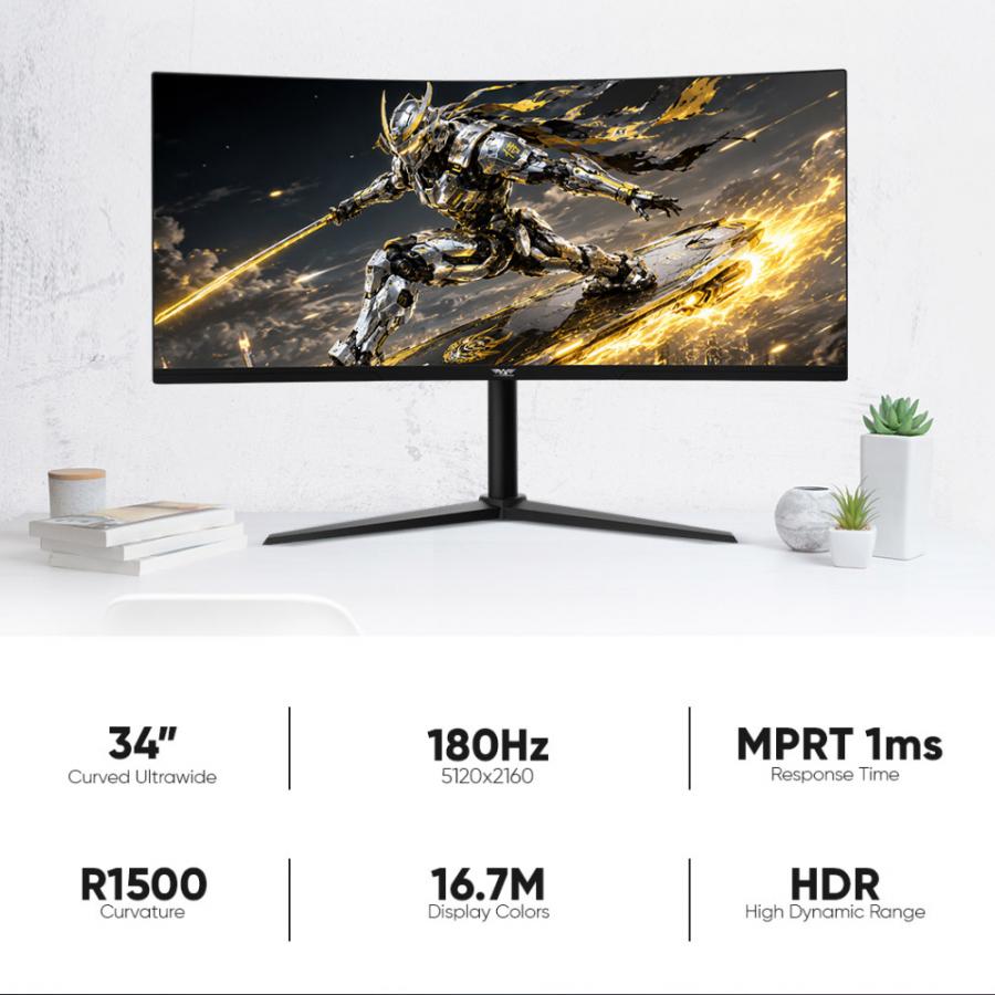 ARMAGGEDDON CURVED ULTRA WIDE GAMING MONITOR 34' PIXXEL+ XTREME SERIES SUPER G180 G-SYNC BLACK
