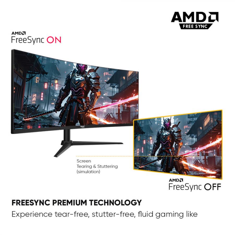 ARMAGGEDDON CURVED ULTRA WIDE GAMING MONITOR 34' PIXXEL+ XTREME SERIES SUPER G180 G-SYNC BLACK