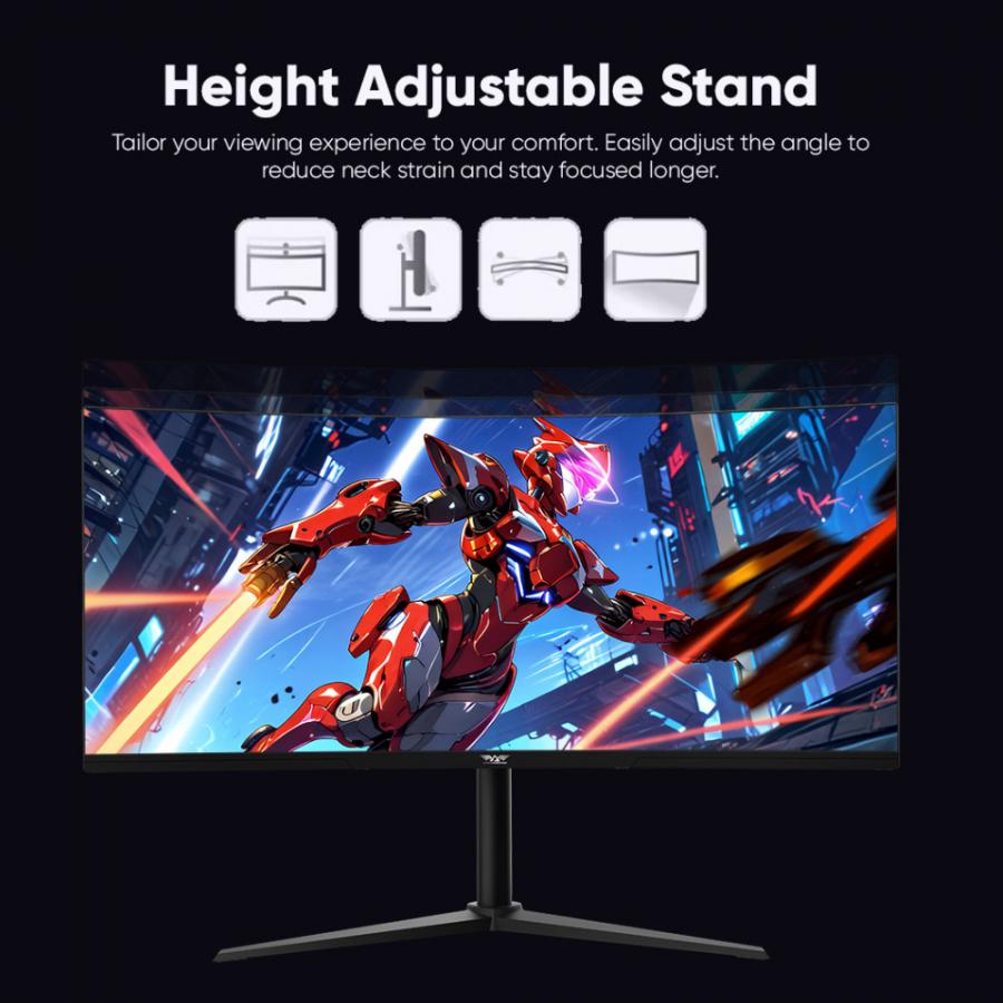 ARMAGGEDDON CURVED ULTRA WIDE GAMING MONITOR 34' PIXXEL+ XTREME SERIES SUPER G180 G-SYNC BLACK