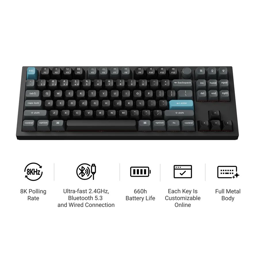 Keychron Q3 Ultra (Q3U-M3) ZMK RGB 8K Wireless Custom Mechanical Keyboard-Banana Switch 80% US