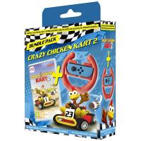 Crazy Chicken Kart 2  (Code in a Box) + Steering Wheel Bundle  Nintendo Switch  NEW