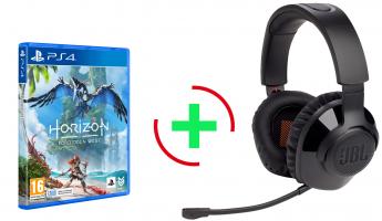 Horizon 2 Forbidden West  PS4  +PreOrder Bonus  + JBL Quantum 350, Over-Ear Wireless 2.4Ghz Gaming Headset, (Black)