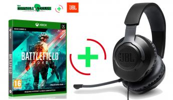 Battlefield 2042  XBOX Series X NEW   + JBL Quantum 100, Over-Ear Wired Gaming Headset (Black)
