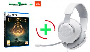 Elden Ring Launch Edition  PS5 NEW  + JBL Quantum 100, Over-Ear Wired Gaming Headset (White)