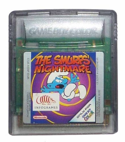The Smurfs Nightmare GameBoy Color UNBOXED (GER) (Worn Sticker)