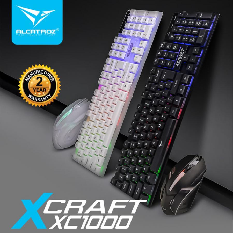 ALCATROZ RGB WATERPROOF GAMING KEYBOARD AND MOUSE X-CRAFT XC1000 WHITE
