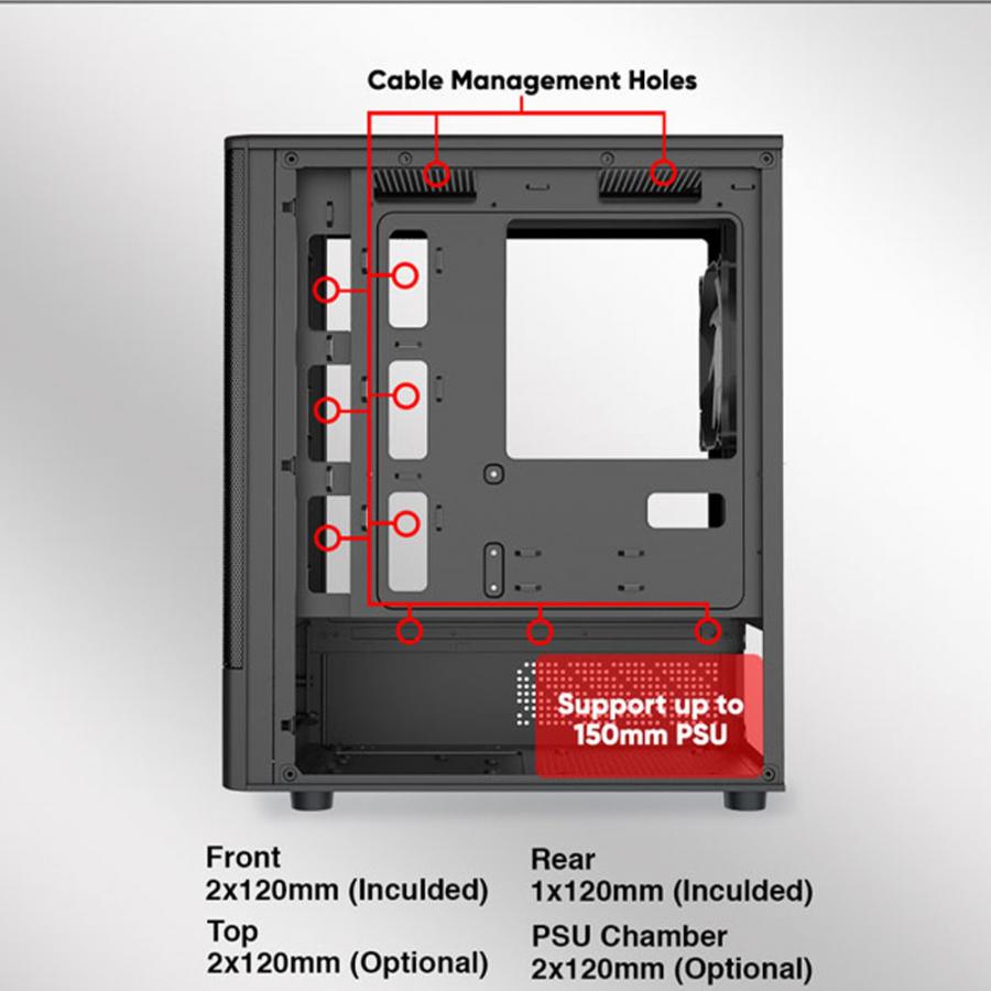 ARMAGGEDDON MICRO ATX CASE WITH 3X ARGB FANS & TYPE-C DEEPFREEZE DUPLEX 2 ARGB-C WHITE