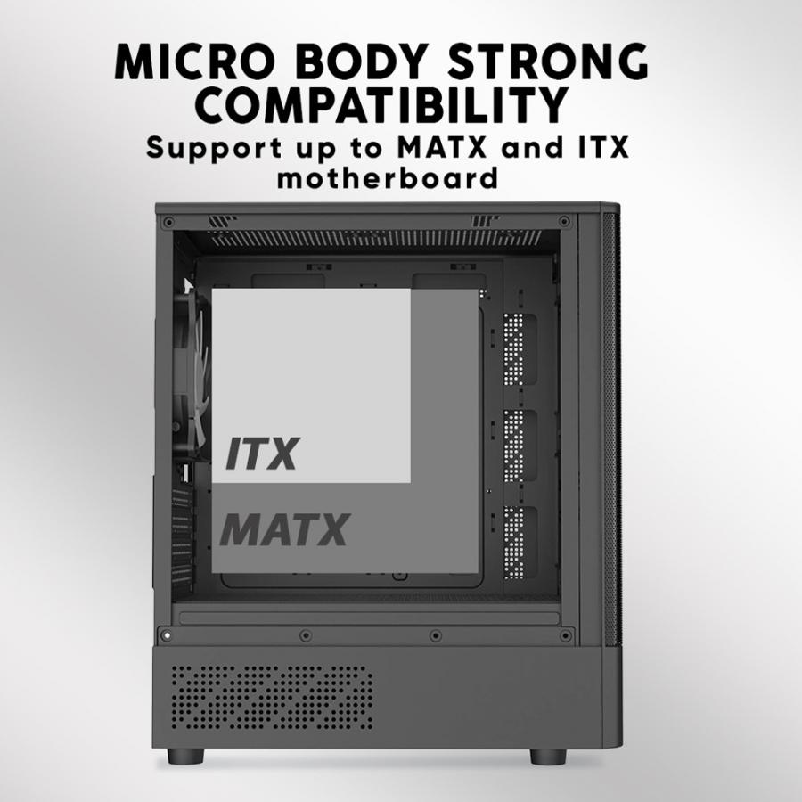 ARMAGGEDDON MICRO ATX CASE WITH 3X CHROMA FANS DEEPFREEZE DUPLEX 2 CHROMA BLACK