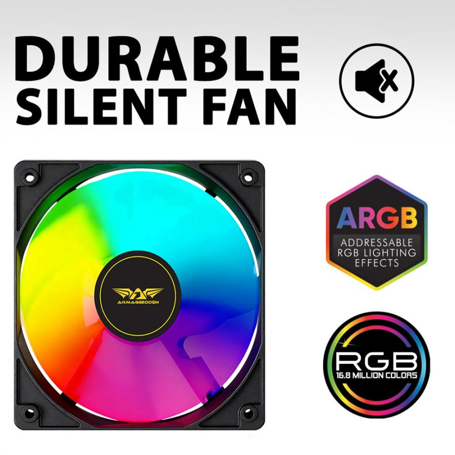 ARMAGGEDDON DURABLE SILENT FAN ARGB KIT 6000 PRO BLACK