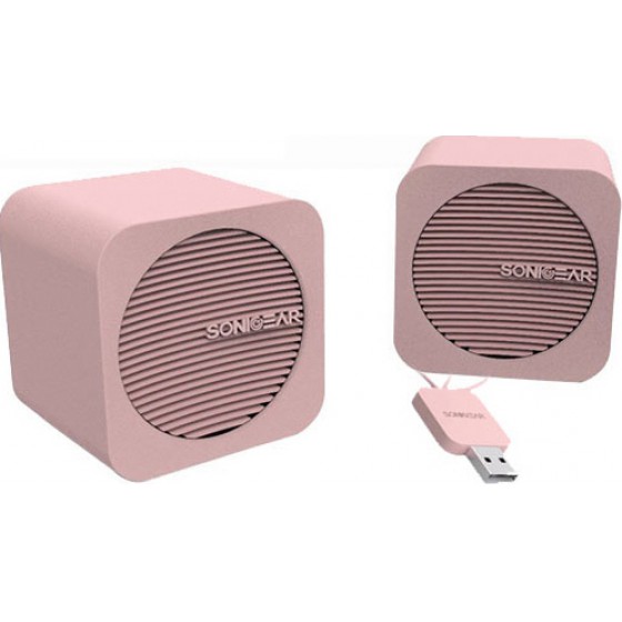 Sonic Gear Bluetooth 5.2 Speakers 2.0  Blue Cube Peach 