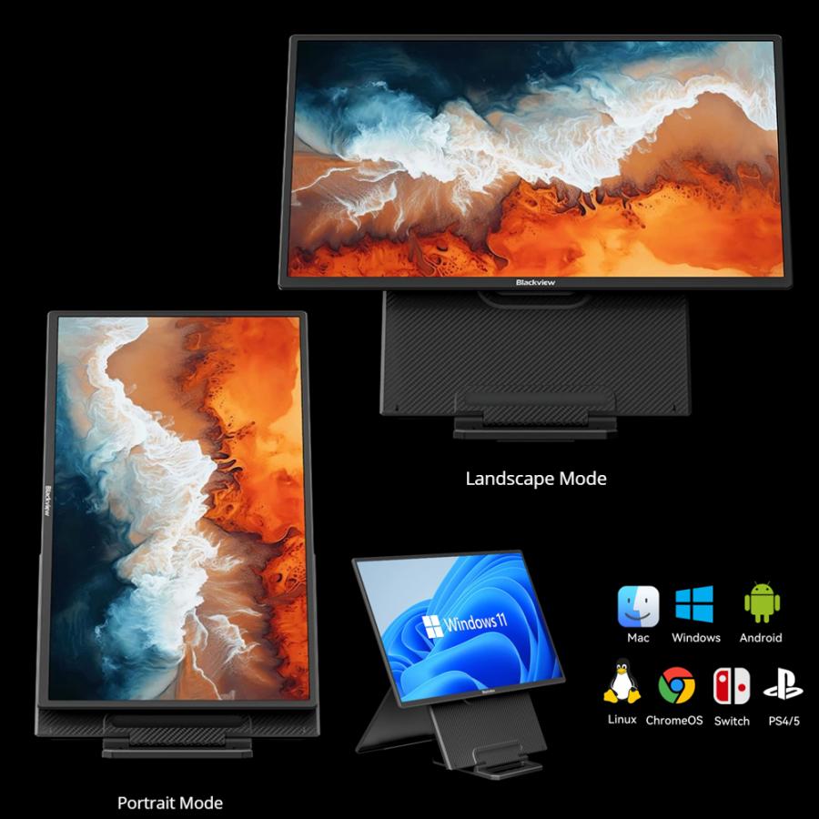 BLACKVIEW ULTRA-SLIM PORTABLE SCREEN 23.8' FHD 16:9 1080P BLACK
