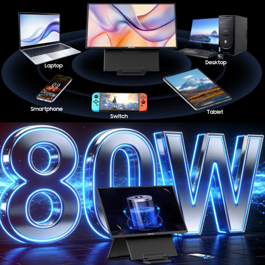 BLACKVIEW ULTRA-SLIM PORTABLE SCREEN 23.8' FHD 16:9 1080P BLACK