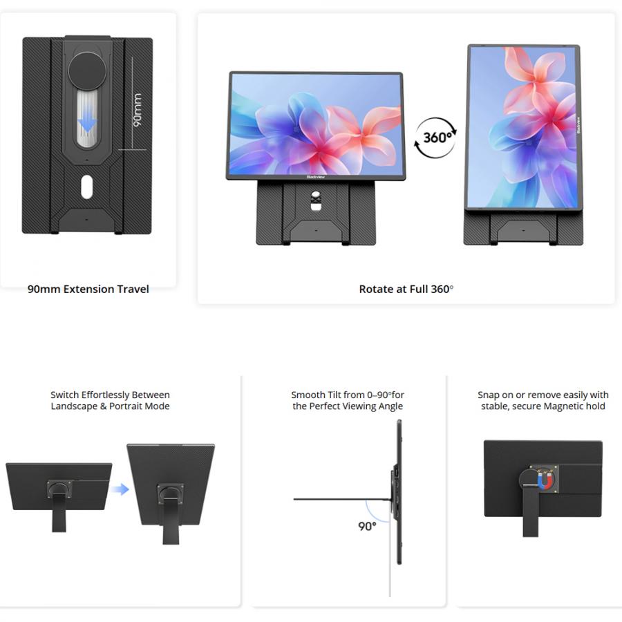 BLACKVIEW PORTABLE SCREEN 16' FHD 16:10 1200P BLACK