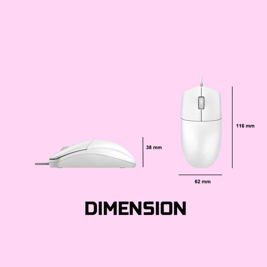 ALCATROZ USB HR OPTICAL MOUSE 1600CPI ASIC ONE PEACH