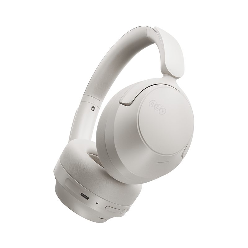 QCY H3S Headset White - Type-C & Bluetooth 6.0 ANC iOS/Android Call Noise Cancelling Headphones 102h