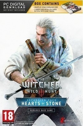 Witcher 3: Wild Hunt-Hearts of Stone Expansion Pack (Code in a Box) PC NEW